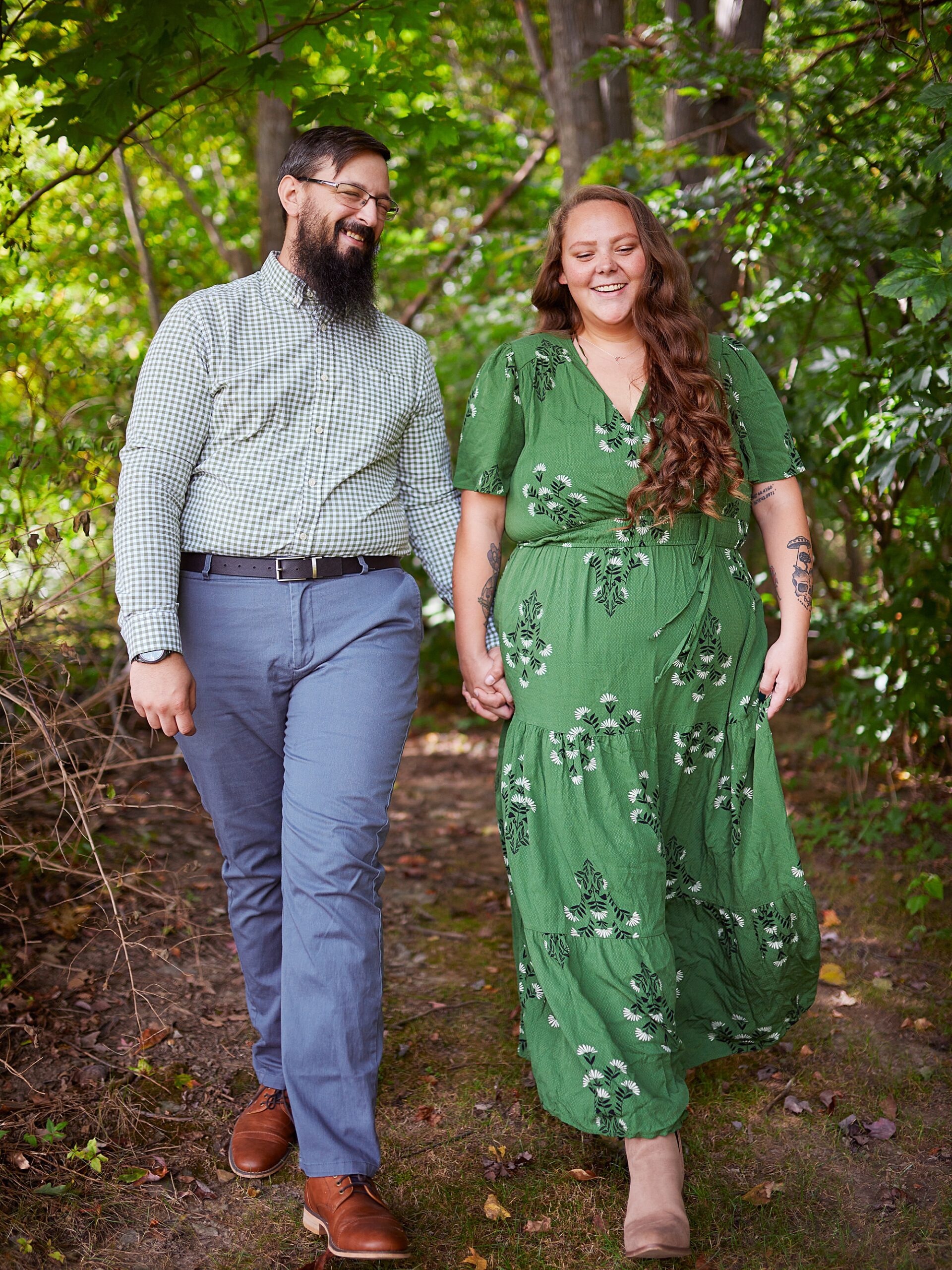 couple walking together and smiling