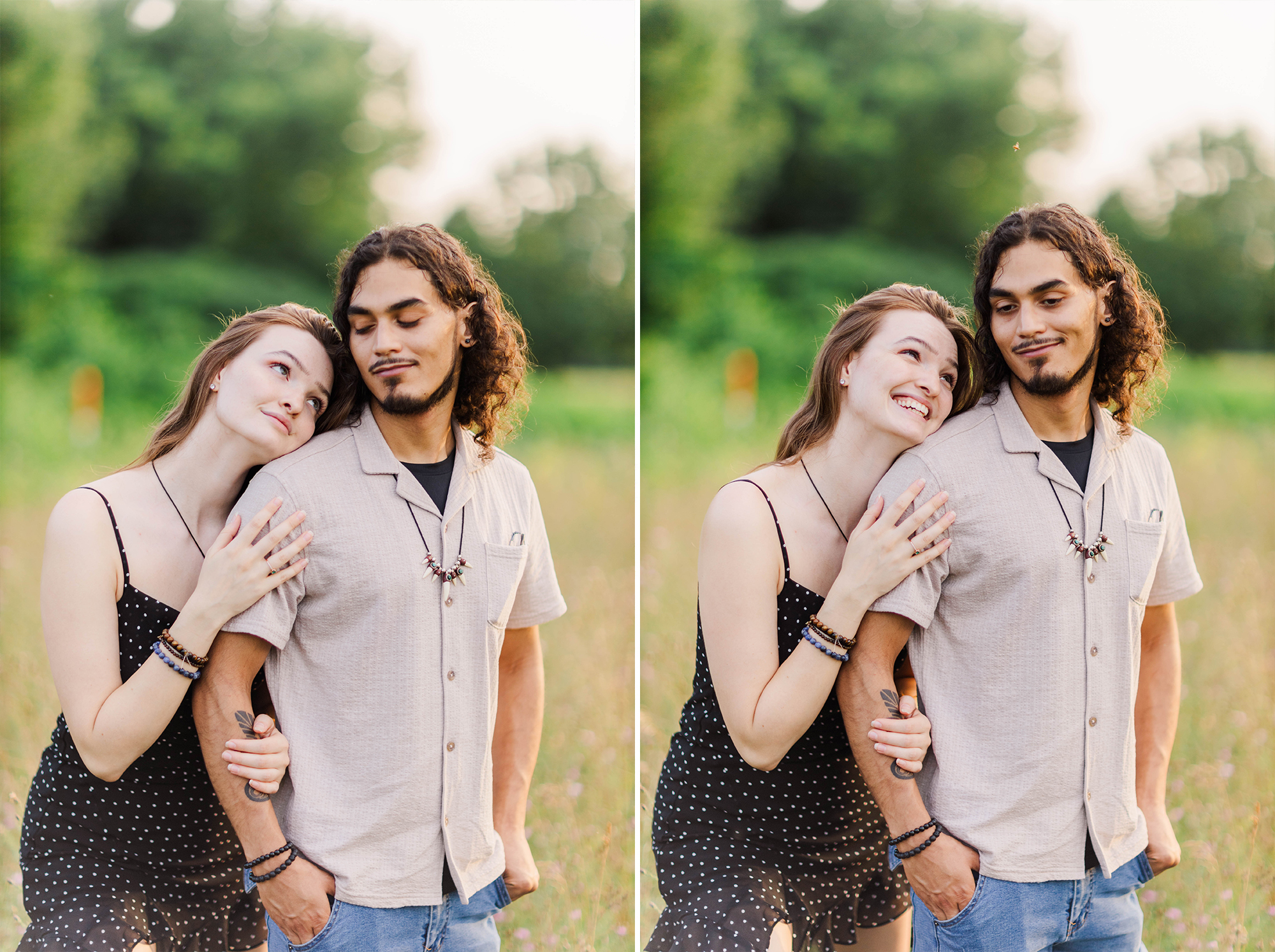 girlfriend and boyfriend in field