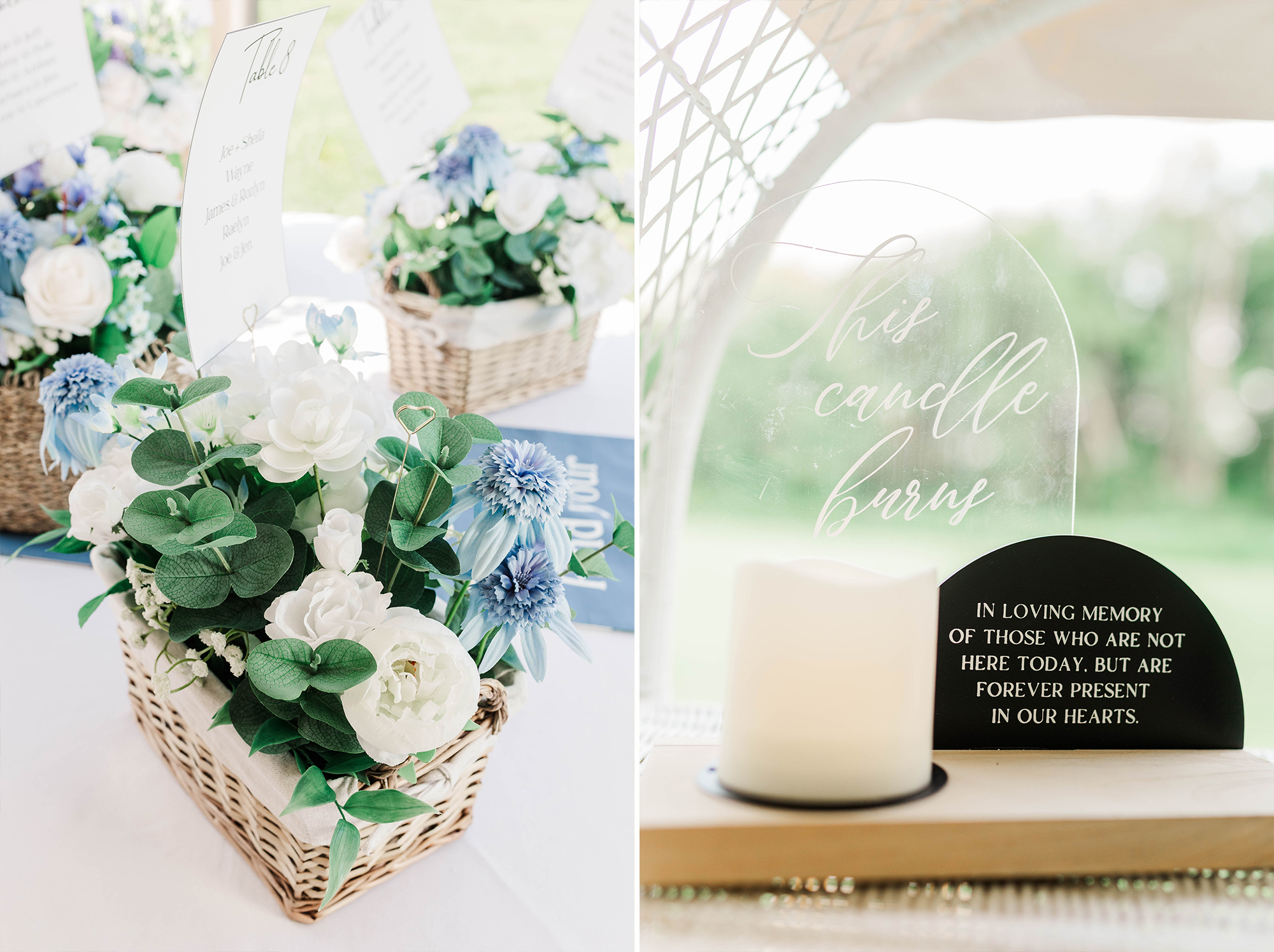 Reception with flowers and decorations