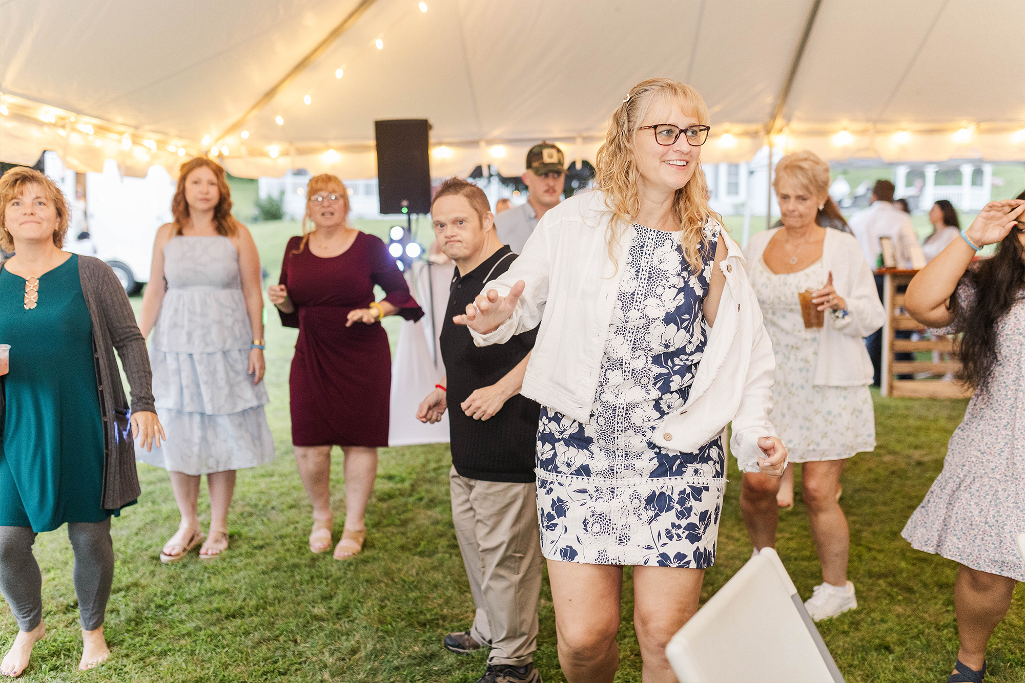 guests dancing in reception area