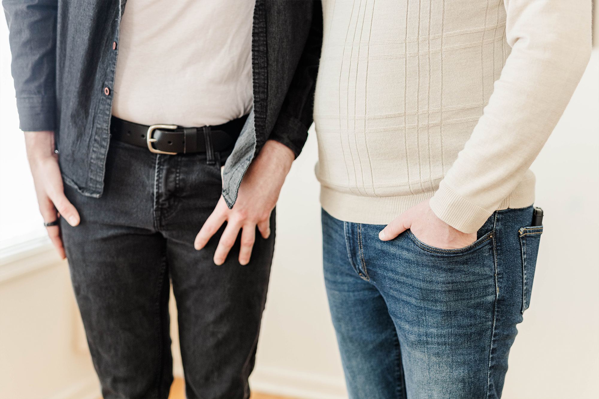 close up shot of hands of couple while they are posing with each other