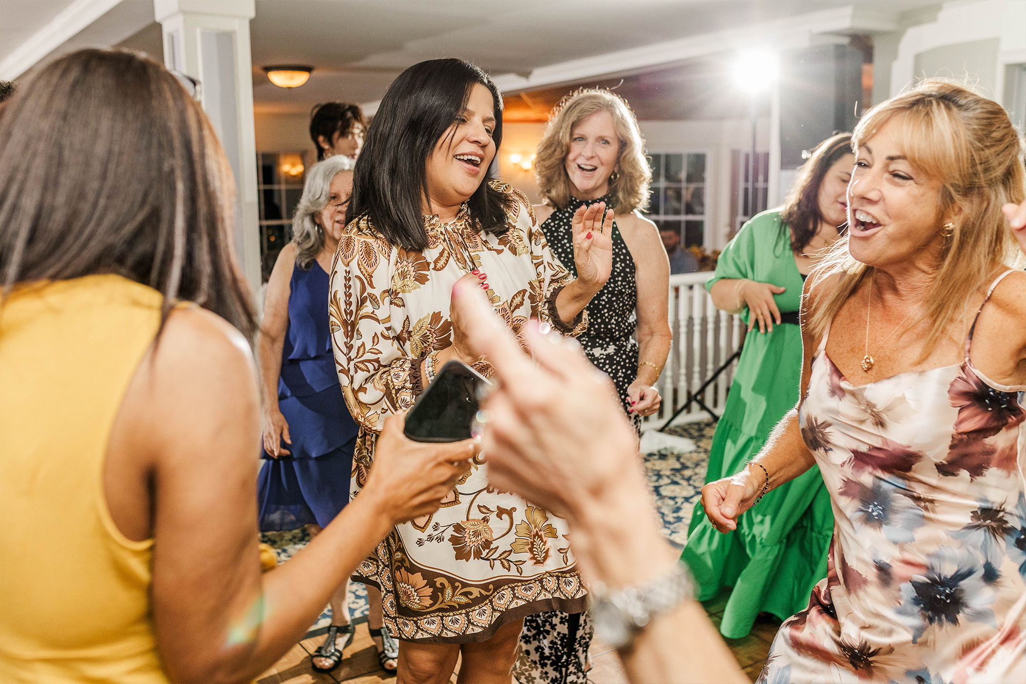 wedding guests dancing on dance floor